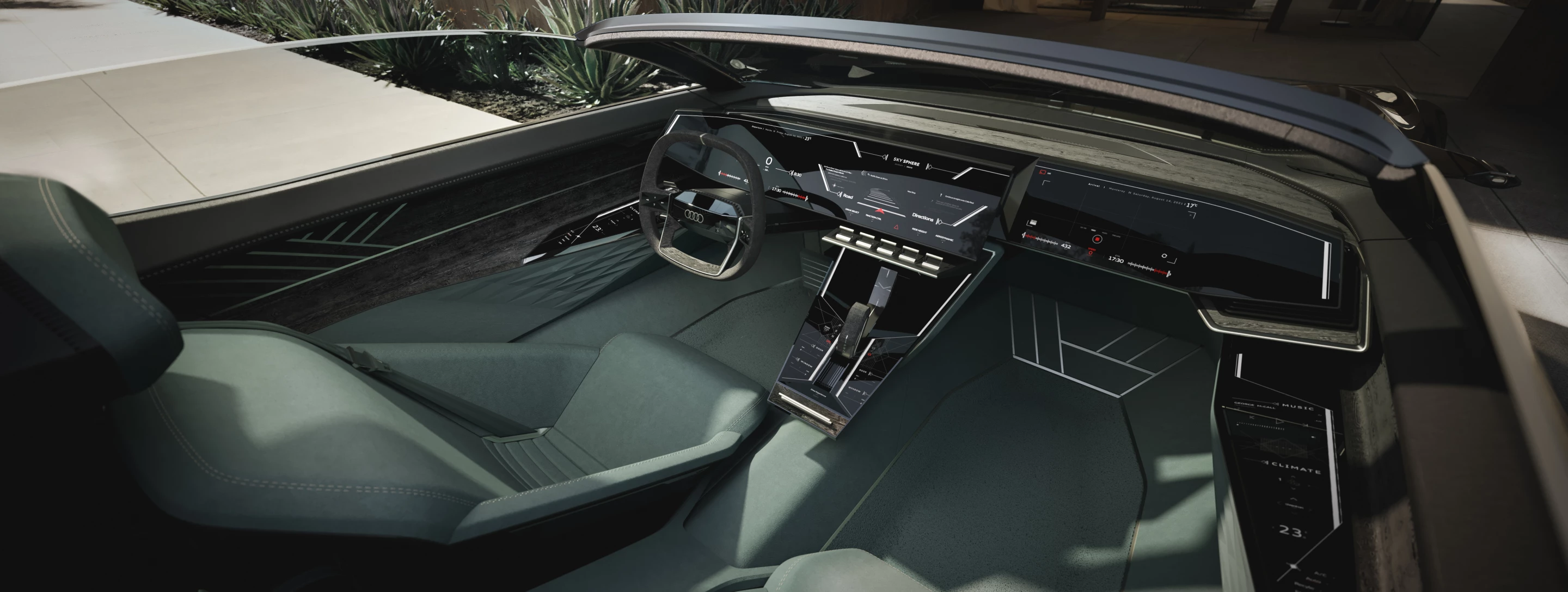 In manual mode, the driver can grab hold of the steering wheel and shift knob and put foot to pedal