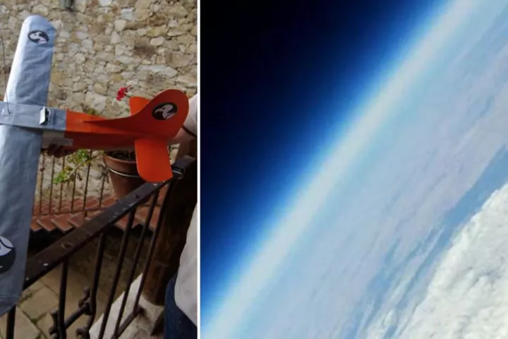 The all-paper-construction Vulture 1, and one of PARIS' stratospheric photos