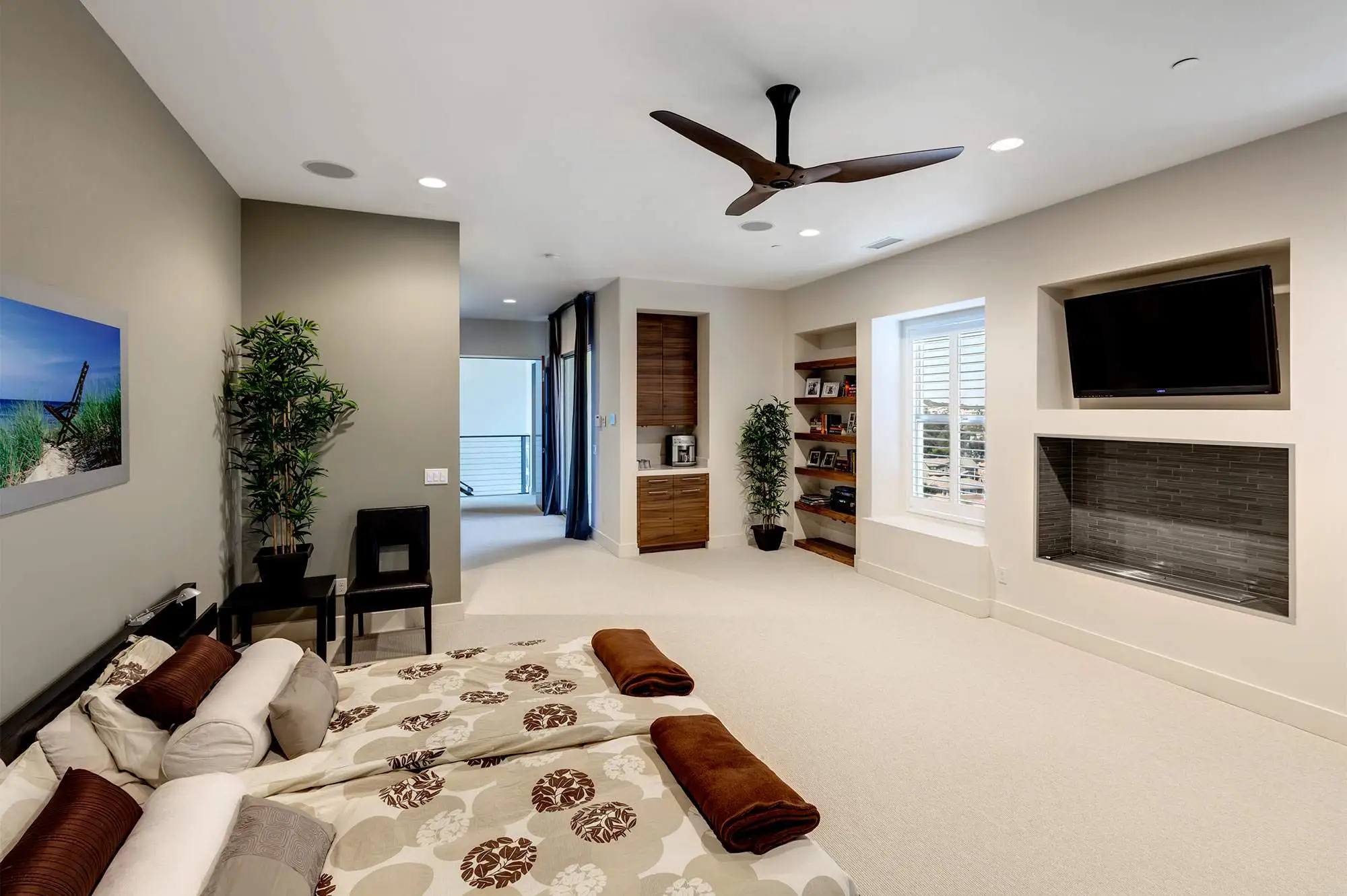The Haiku with SenseME technology ceiling fan uses a range of sensors to regulate temperature and detect when someone enters the room