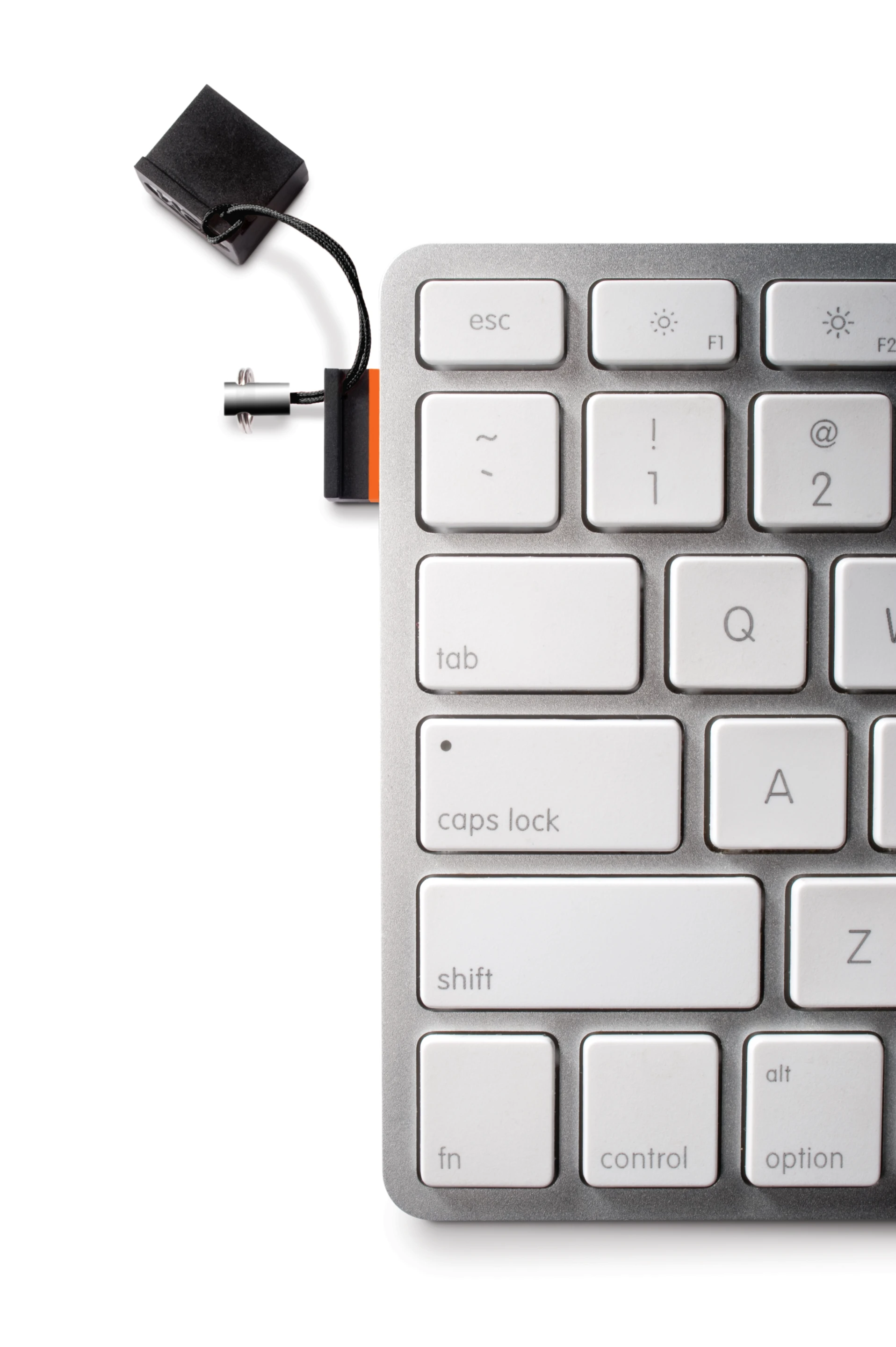 The MosKeyto protrudes from the USB port by only 6mm
