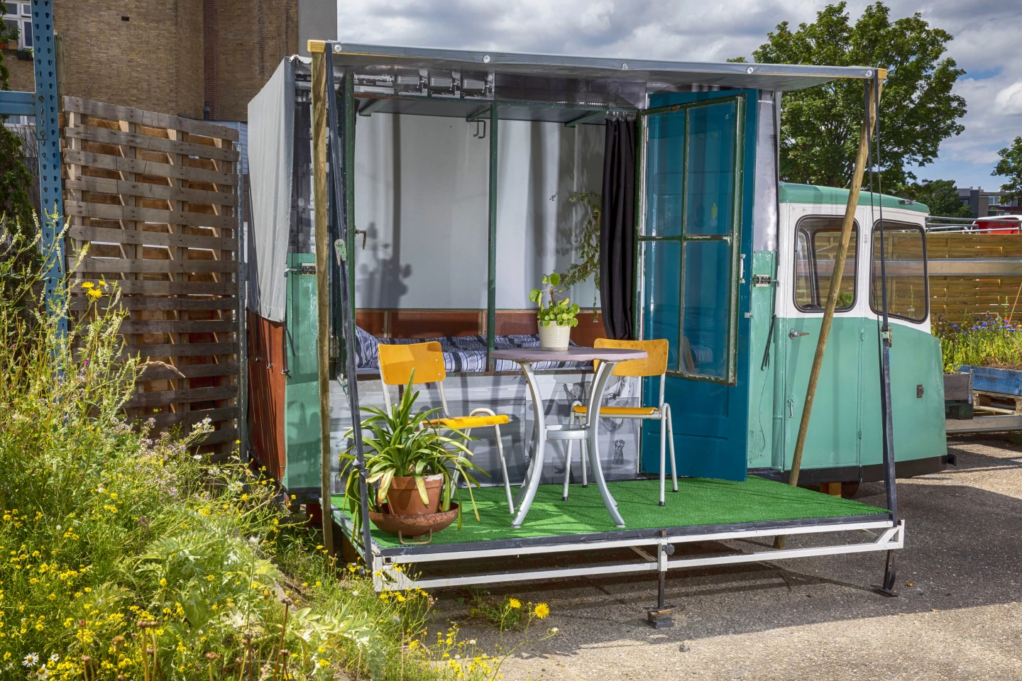 Sweet Potato is made from an old 1970s delivery van that has had its original interior stripped out