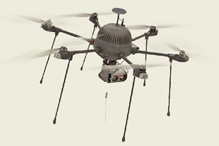 A tether provides the drone with the power needed for long endurance flights