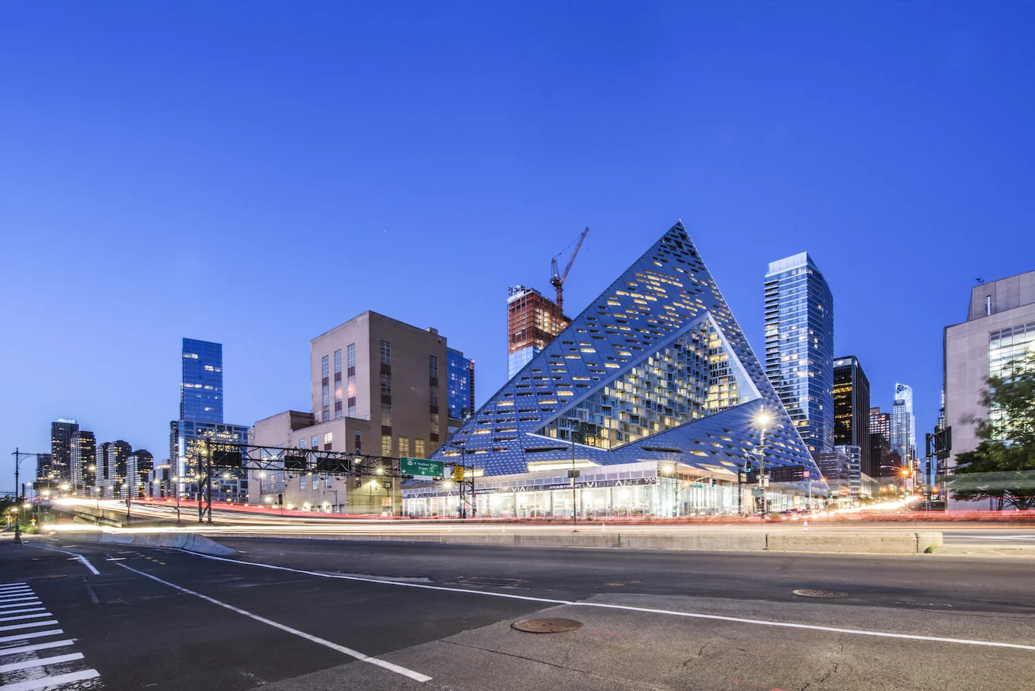 Via 57 West's courtyard features the exact same proportions as Central Park, except at 13,000th the size