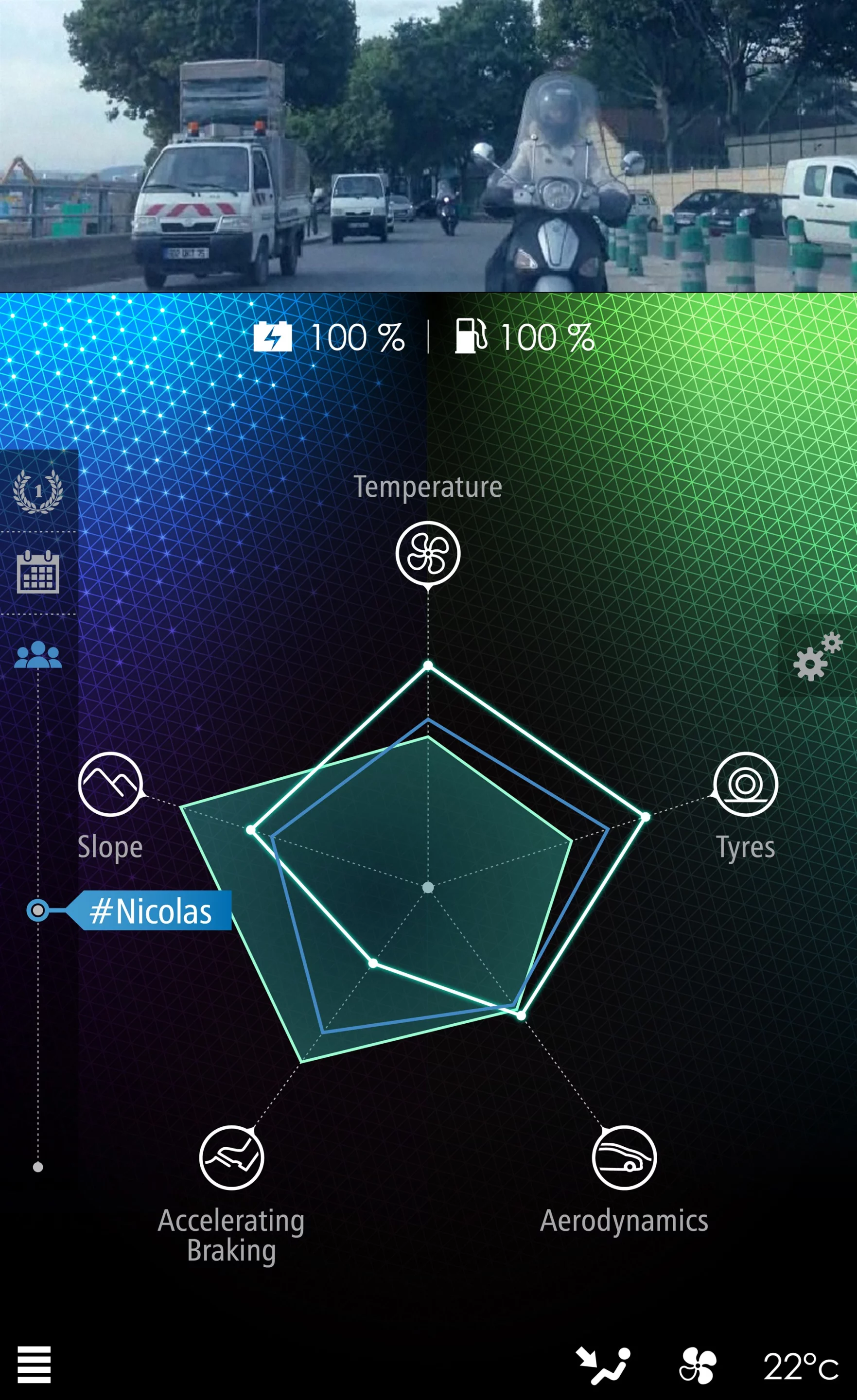 Contact information on the side of the 11-in central display