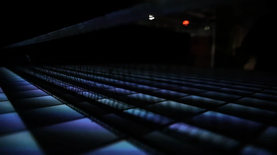The overall effect is striking, with the surface of the table effectively becoming a giant display (Video still: videogram)