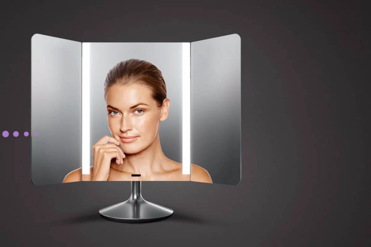 The Wide-View Sensor Mirror's lighting strips take on color temperatures that are selected (or user-created) on an app