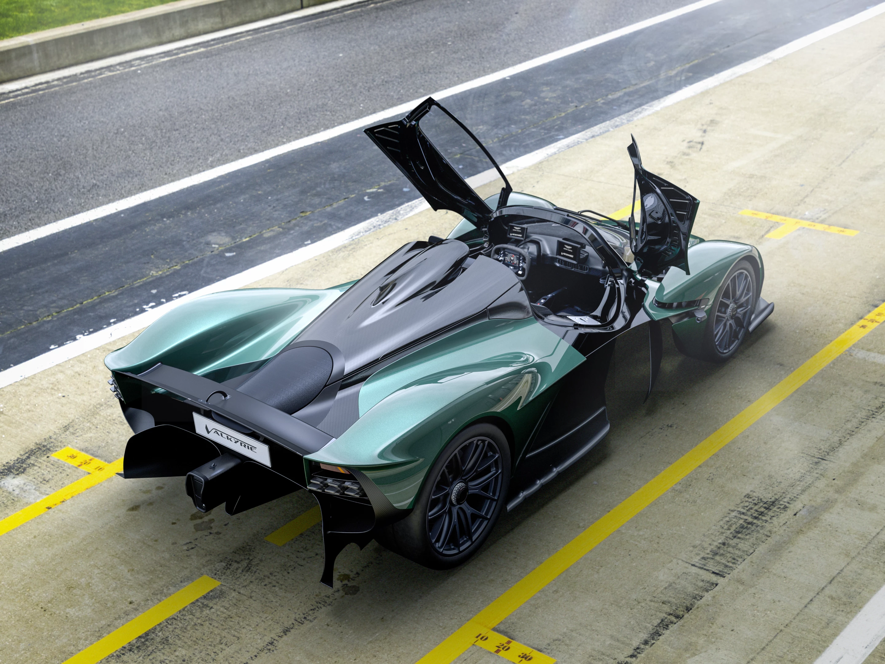 Like the original coupe model, the open-top Valkyrie Spider was designed in partnership with Red Bull Racing