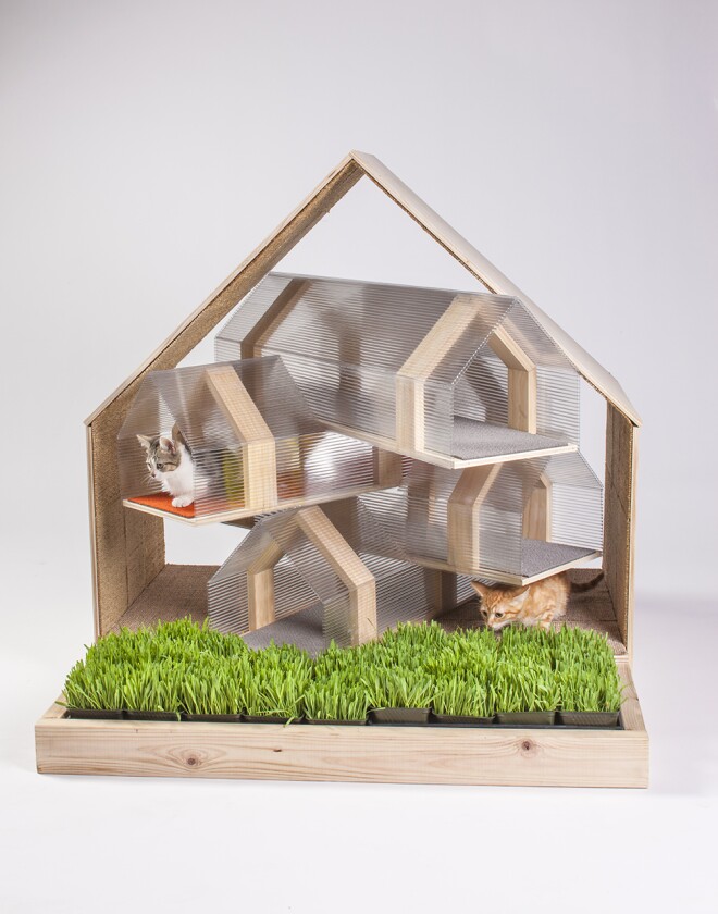 HOK's utilitarian communal shelter comes complete with faux grass (Photo: Grey Crawford)