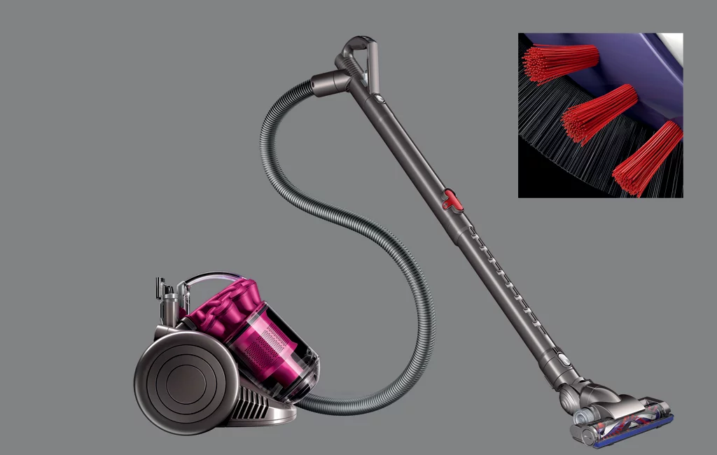 Dyson D26 vacuum uses the anti-static qualities of carbon fibres on the brushbar