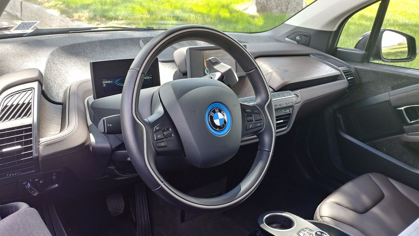 The BMW i3's interior is comfortable and designed to both let you know you're in an electric car and to maximize interior room