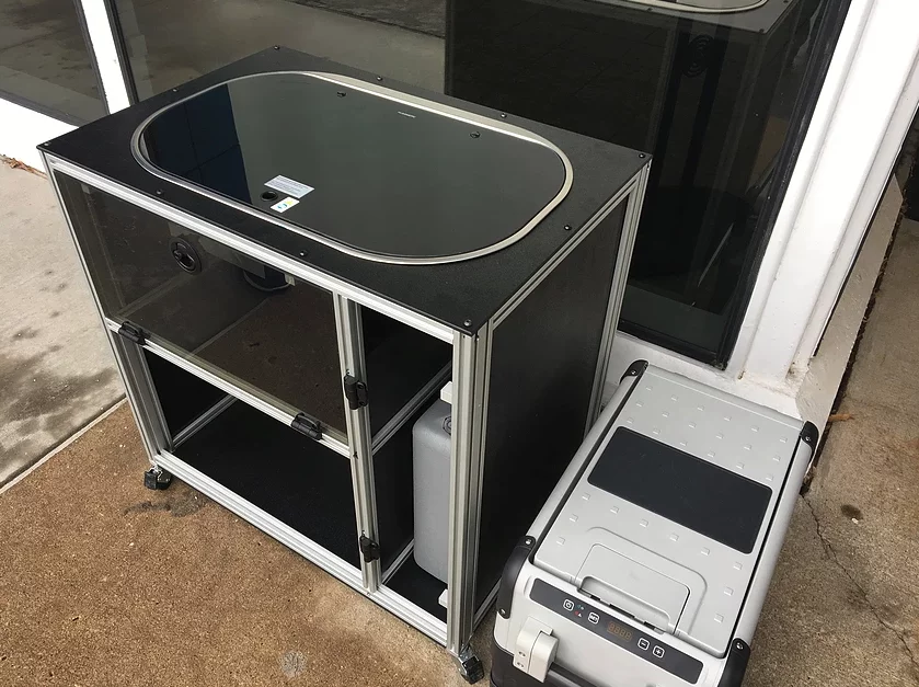 Top down on the sink/stove combo