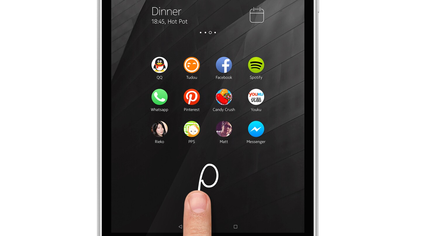 The Z Launcher allows users to quickly search for apps and content by scribbling letters on the display