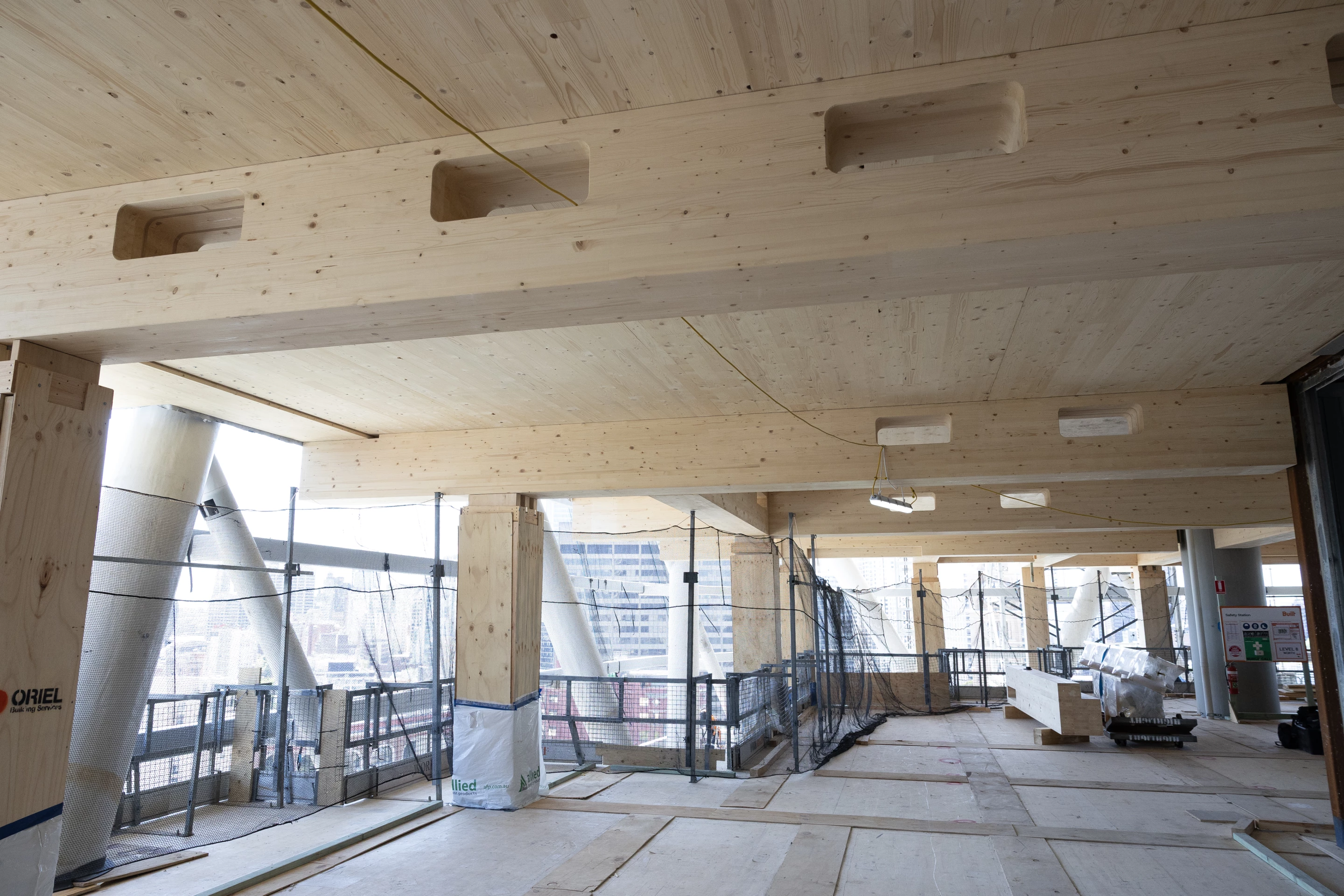 The wood used in Atlassian Central is being shipped over to Australia from Europe