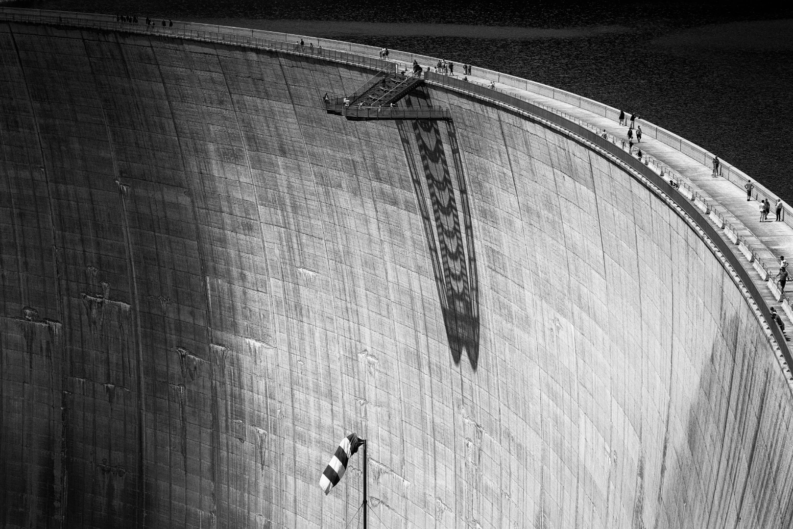 The Kölnbrein Dam in Austria was conceived in the '30s and then only constructed in the '70s. It is Austria tallest dam at 200 metres at an elevation of 1,933m