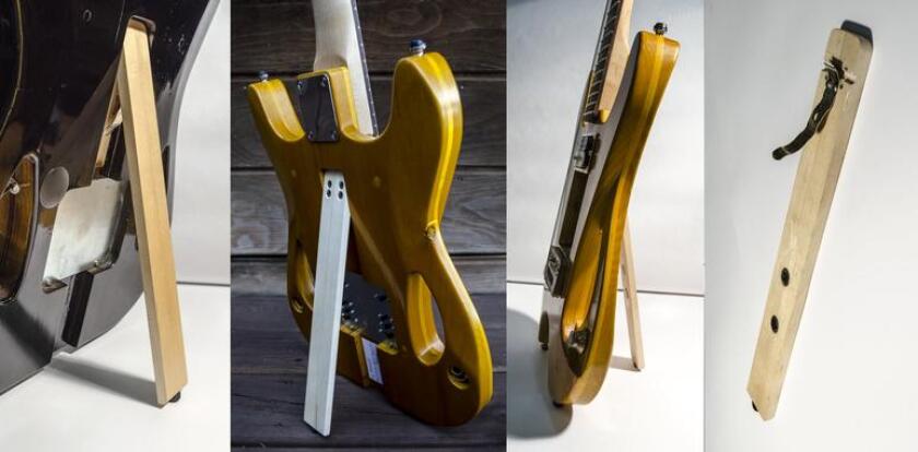 The Bergstok guitars include a novel integrated kickstand