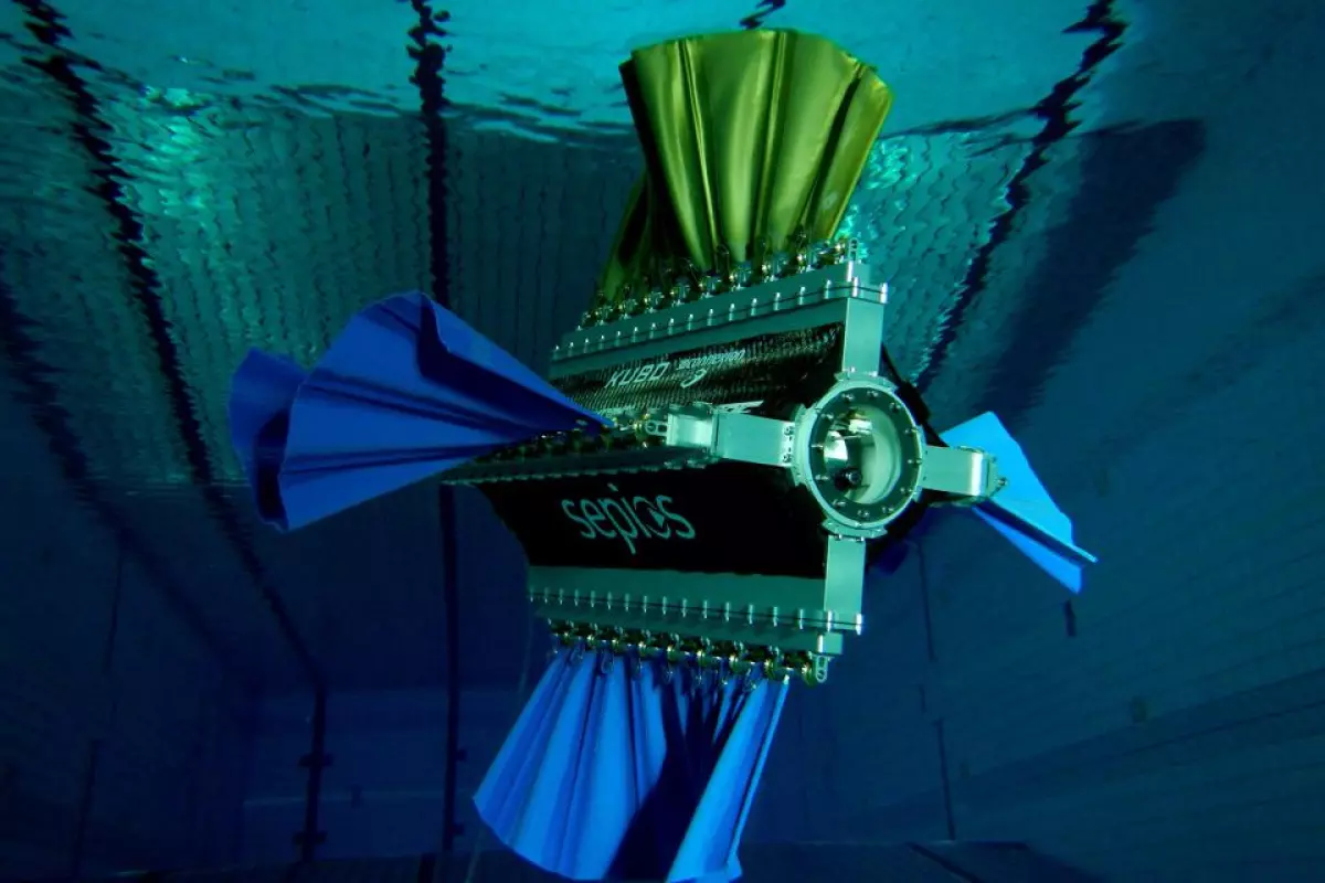 Sepios can move in any direction, thanks to its four bio-inspired undulating fins