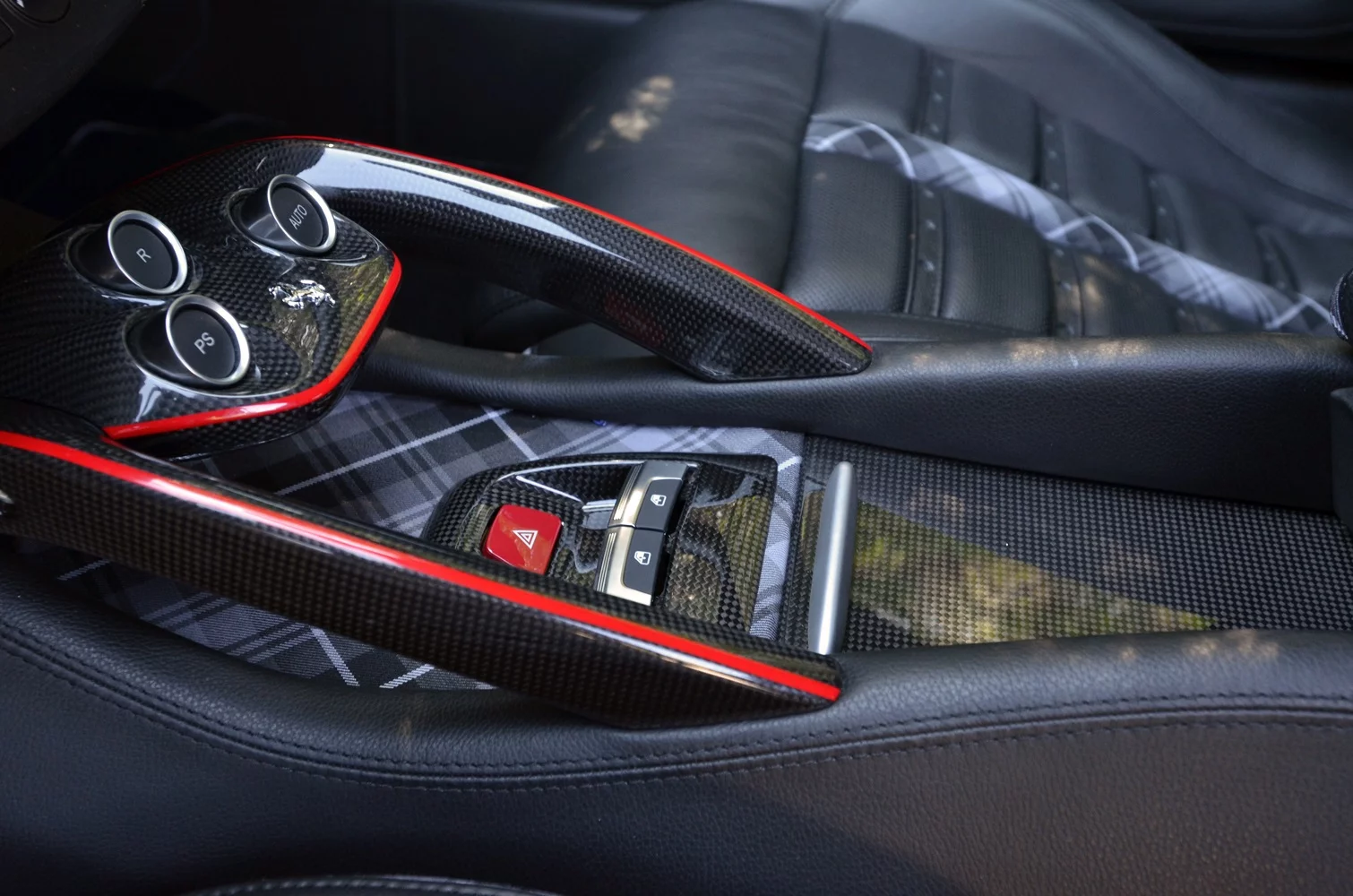 The personalized FF gets red highlights on the dashboard and instruments