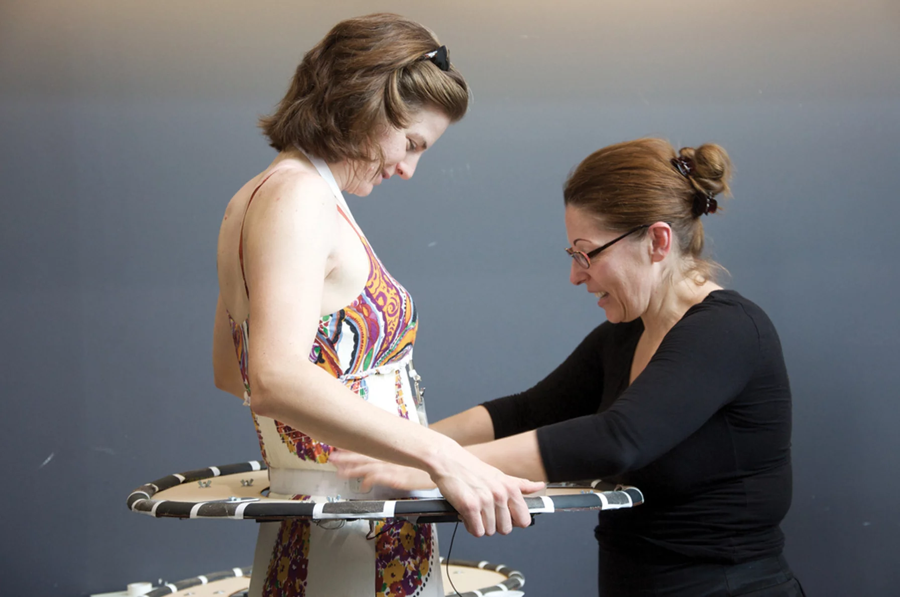A user being fitted into the hipDisk by Danielle Wilde (Photo: D Wilde)