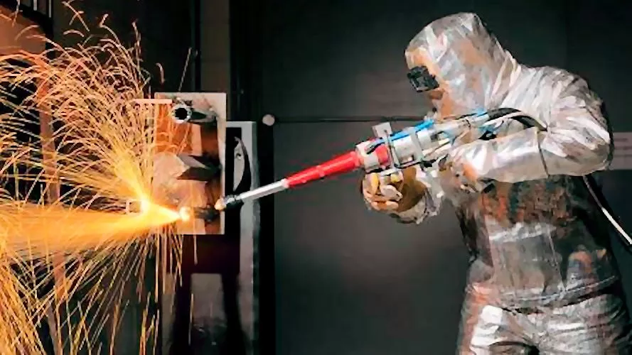 The TWI 5 kw laser torch in operation (Photo: TWI)