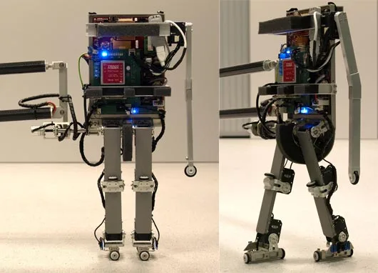 Delft University's planar biped Leo improved its walking gait using reinforcement learning