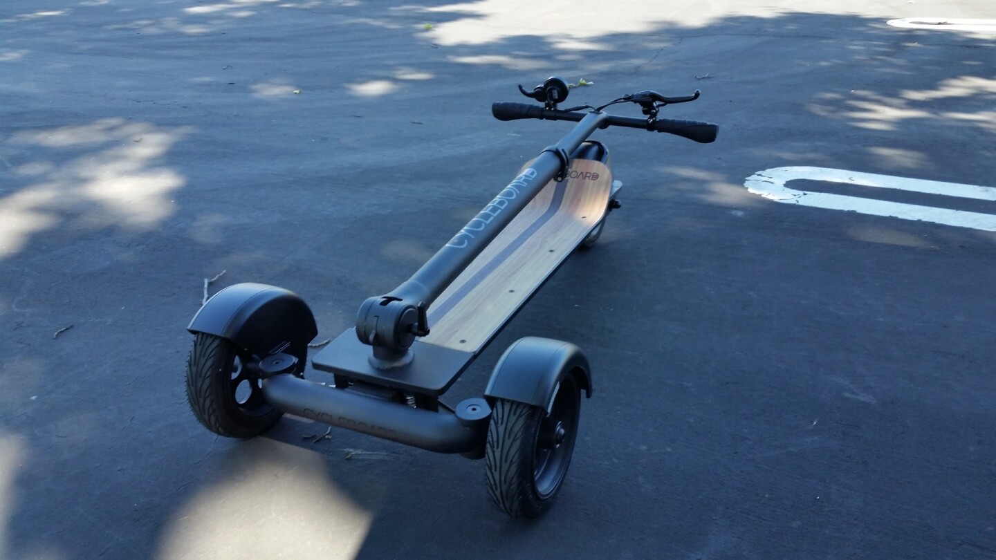 The CycleBoard folds down into a compact shape
