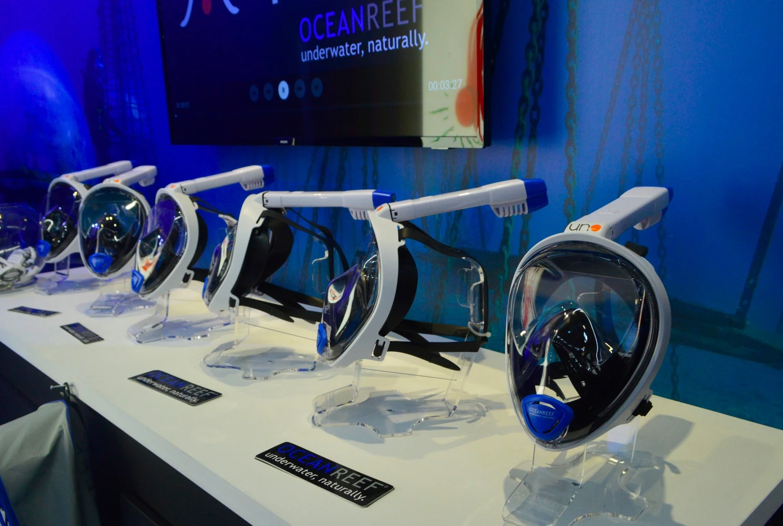 Ocean Reef specializes in scuba and snorkeling masks and an underwater communications system