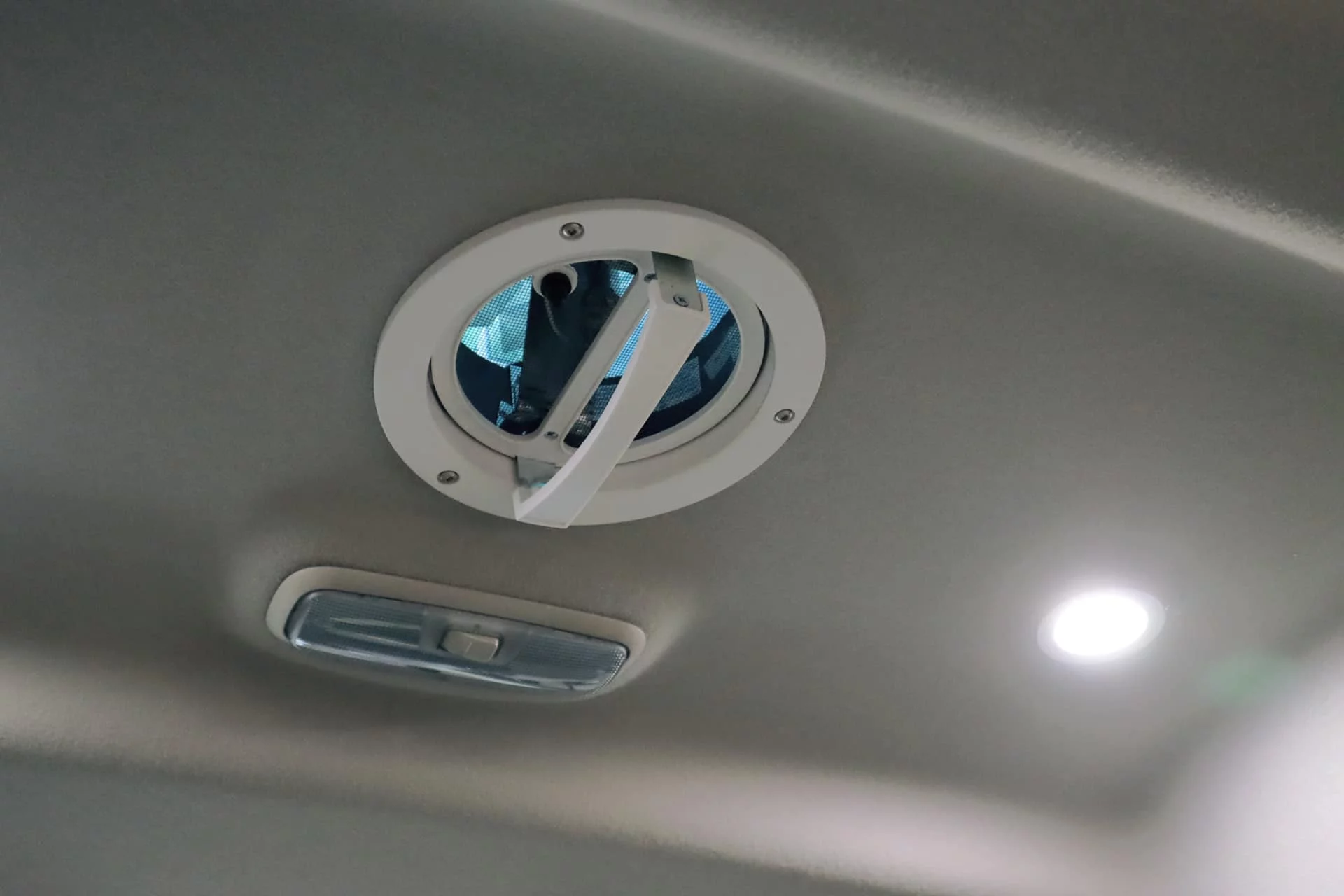 A roof fan adds ventilation