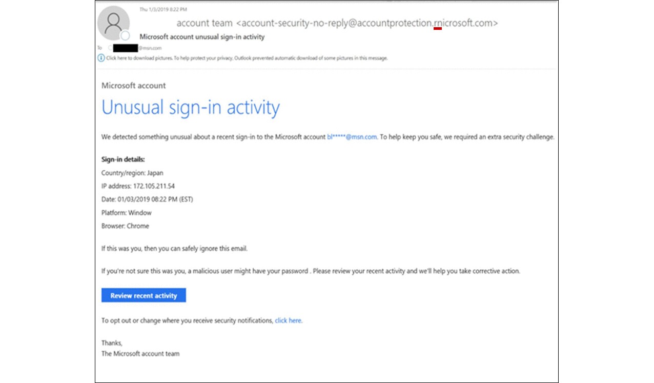 An example of one of the phishing emails Microsoft tracked to North Korean hackers