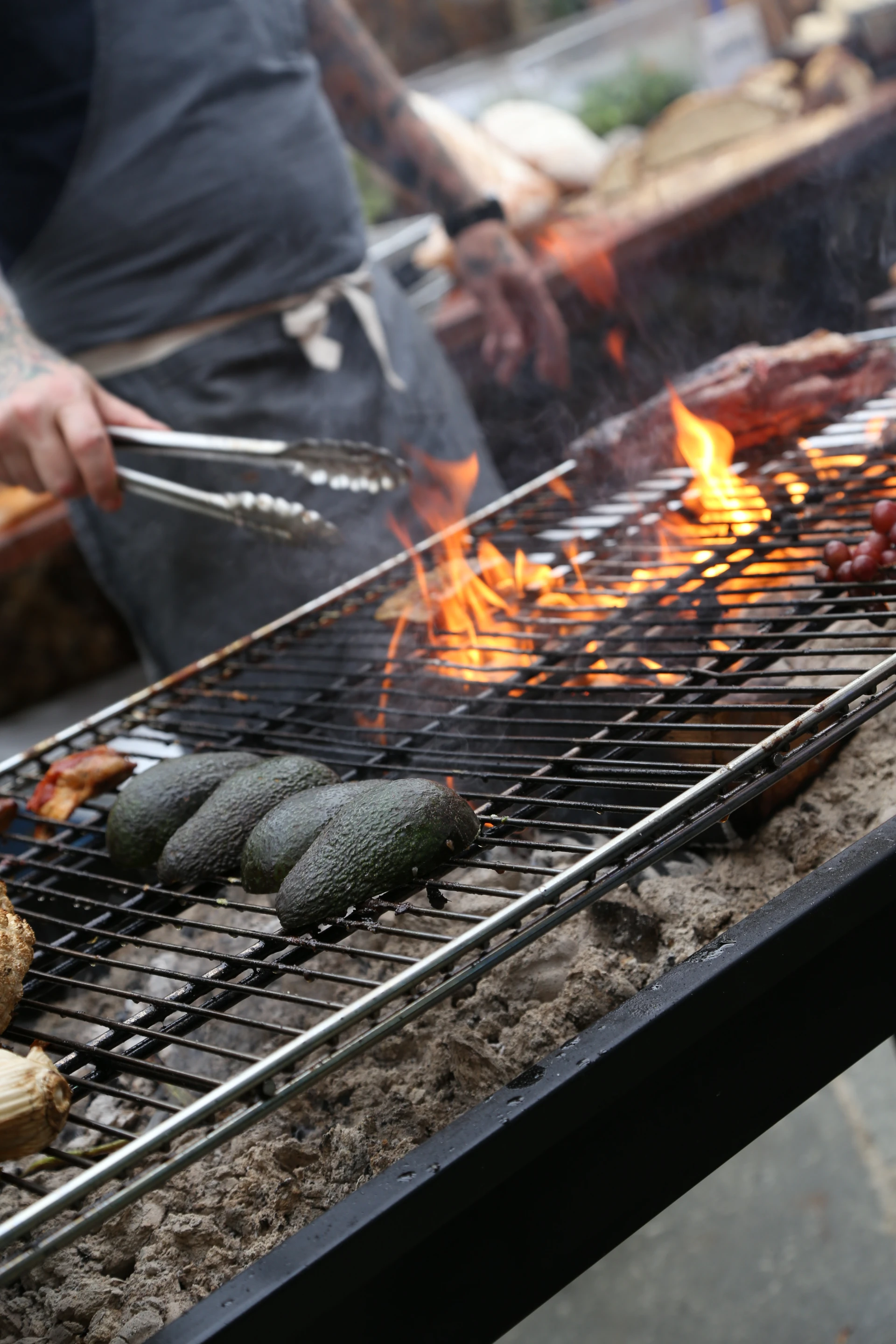 Roasted eggplant, brussel sprouts and lamb, on the lunch menu for select lunch guests as prepared by some of California's hottest chefs(Photo: Angus MacKenzie/Gizmag.com)