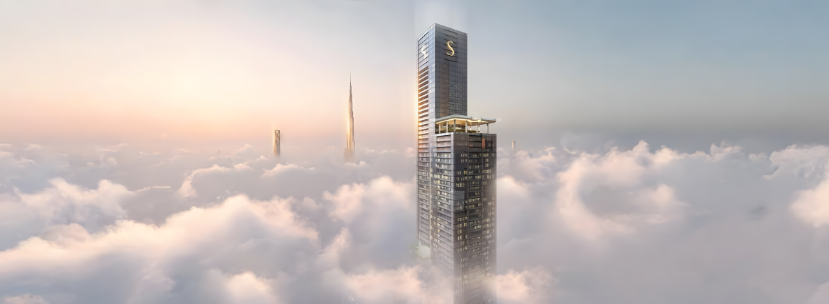 Enormous skyscraper stacks multi-level gardens high above city streets