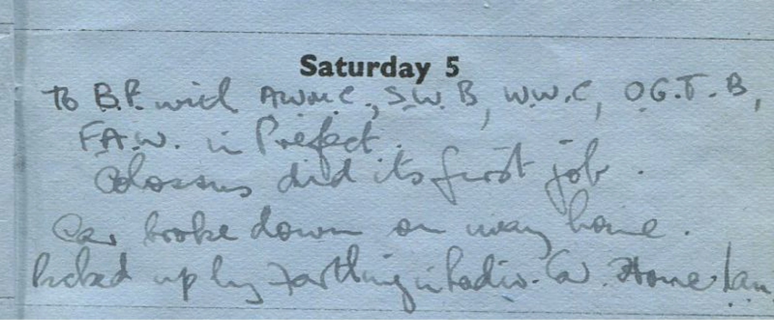 Diary note of Colossus' first opertional day