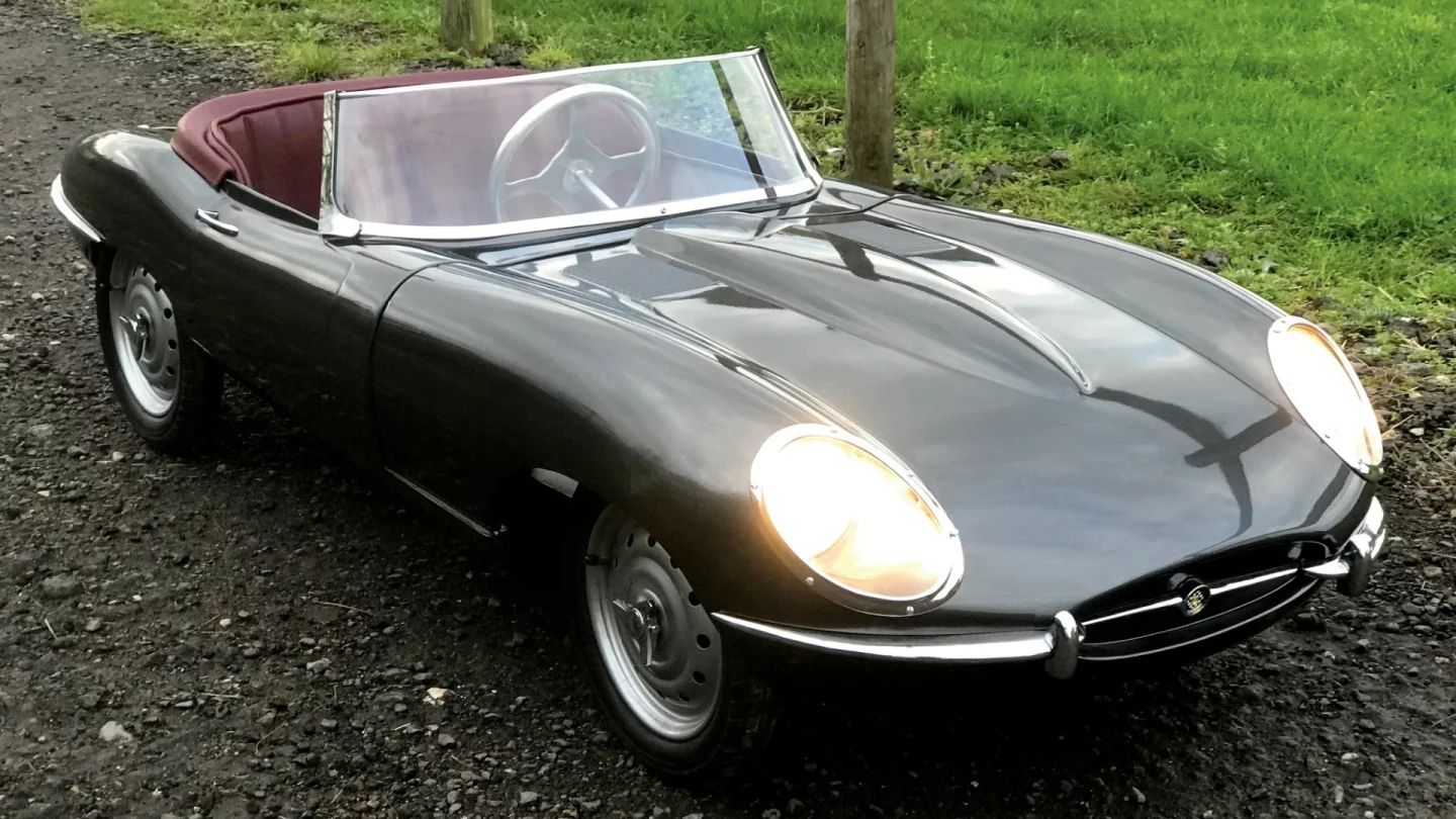 Not much info on this car other than it is styled after the Jaguar E-Type roadster, has a 43-cc engine, a top speed of 15 mph, working headlights and a carbon fiber floor pan. It sold for $21,000 at RM-Sotheby's Scottsdale 2018 auction.