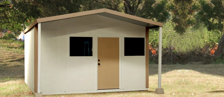 San Francisco builder James Pope was compelled to develop a practical relief shelter following Hurricane Katrina, when thousands of trailers provided to victims by FEMA were found to emit formaldehyde fumes