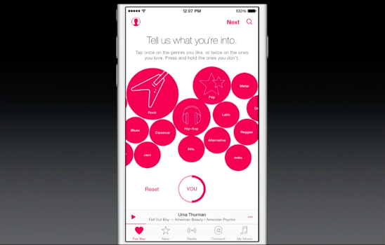 Apple Music's recommendation engine