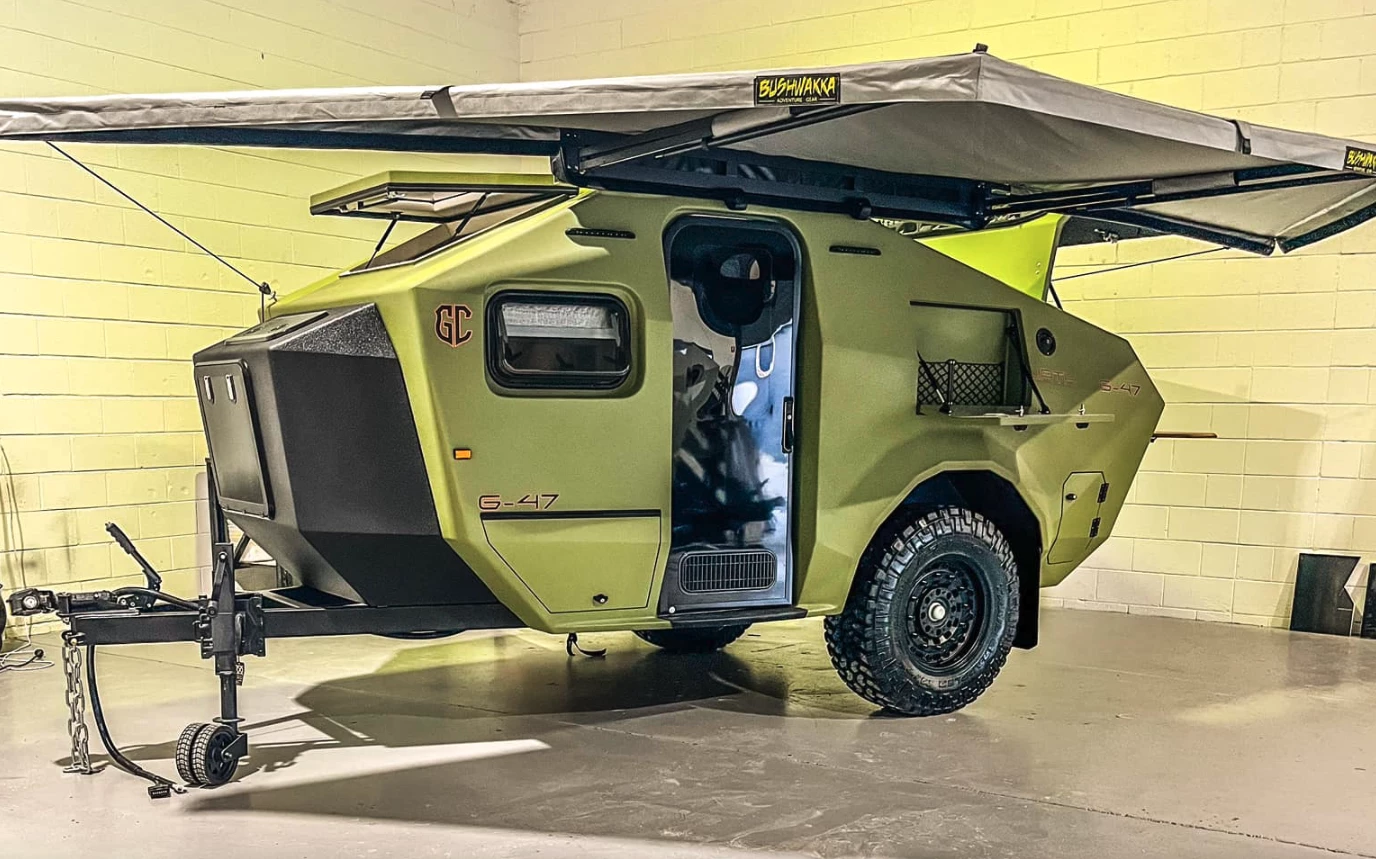 This lime green G-47 gets a larger Bushwakka awning