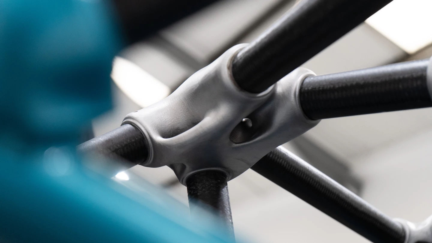 A sneak peek at the prototype's tubular space frame chassis