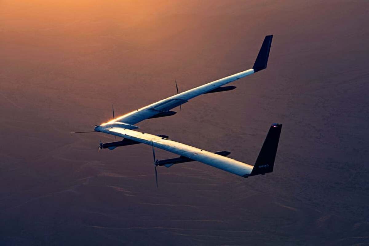 The prototype Aquila drone on one of its two test flights