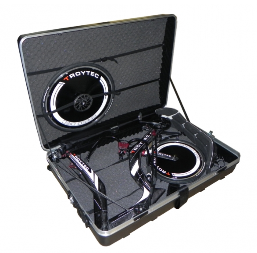 The Revolution LR packed up in a bike hard case