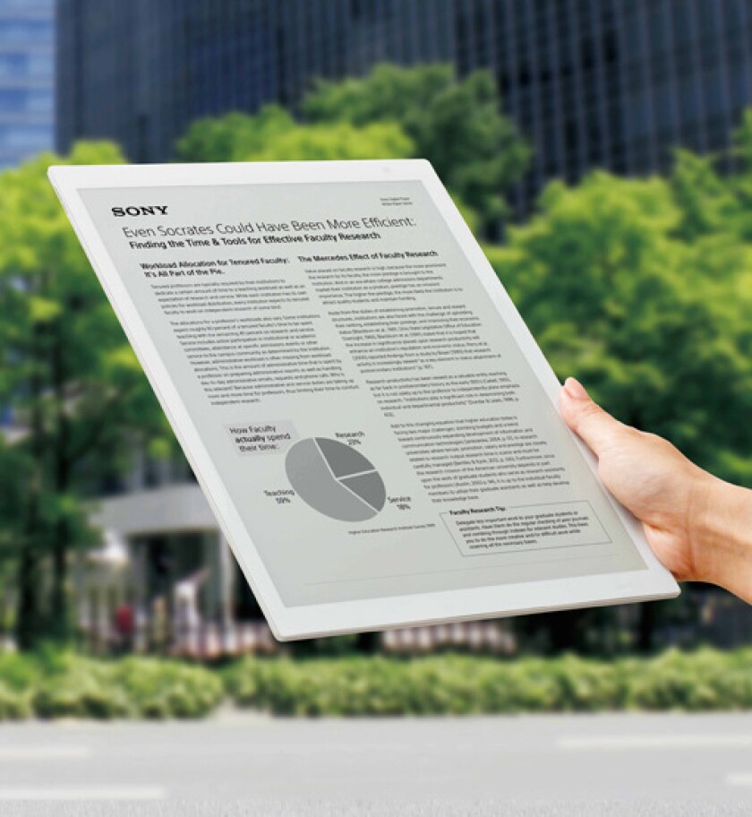 The new Sony Digital Paper has an e-ink screen, meaning it's easy on the eyes for extended reading sessions, and won't reflect sunlight
