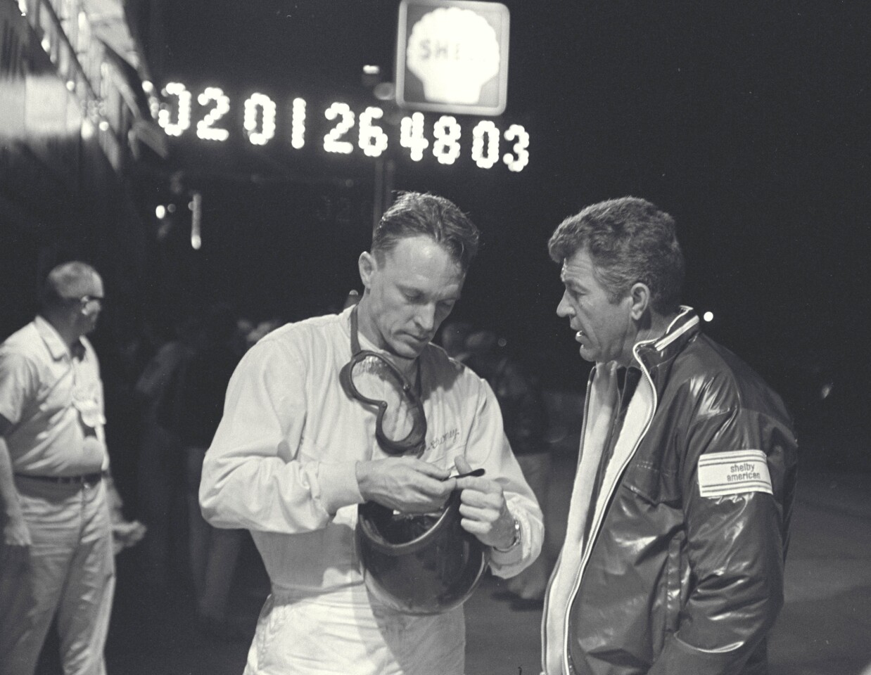 Shelby and friend Dan Gurney at the Le Mans 24 Hour
