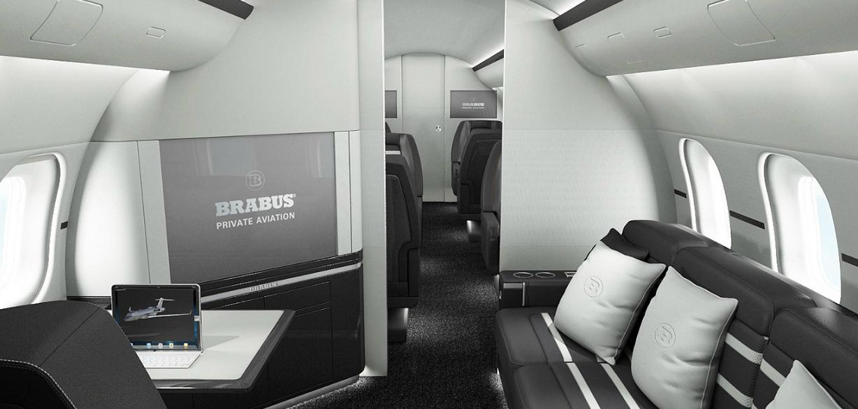 Brabus offers an inflight entertainment system that works with portable electronics