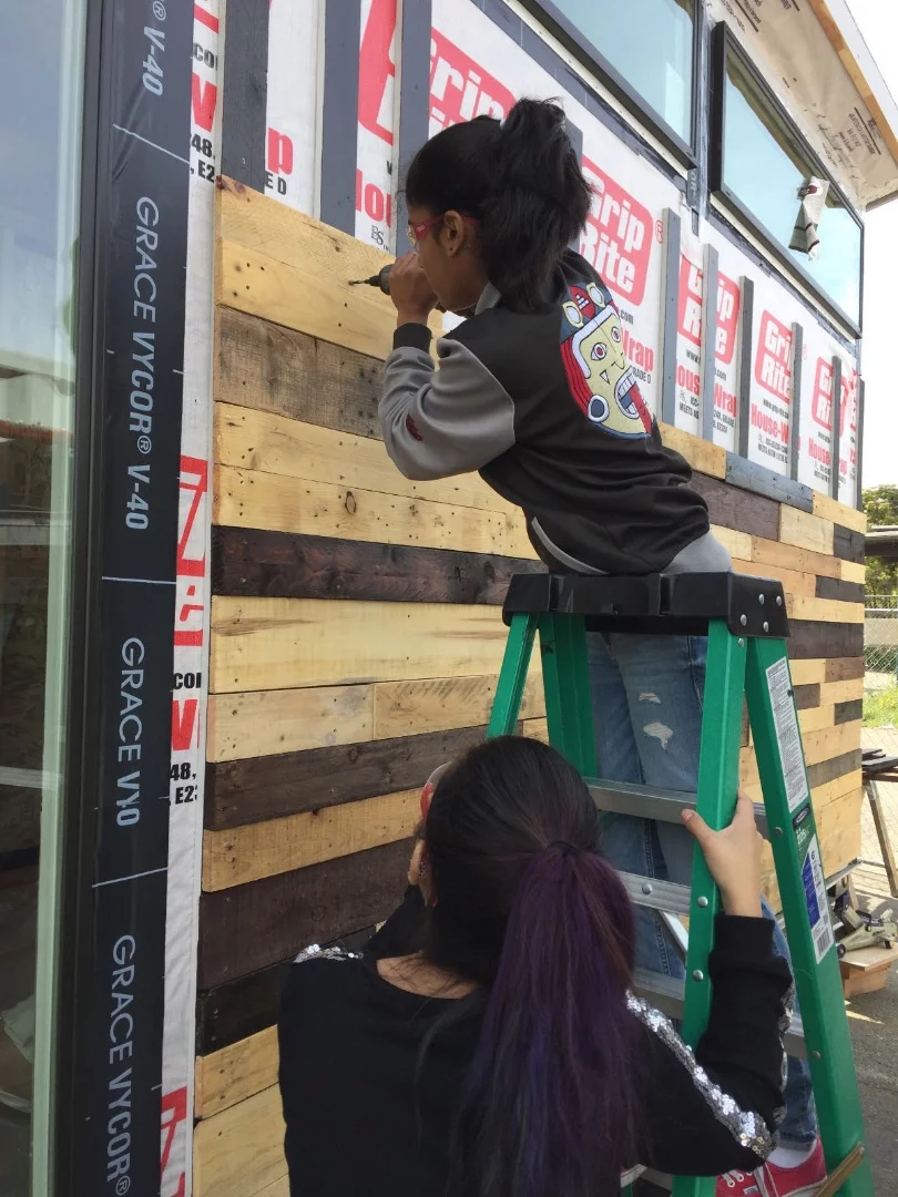 Insulation comes in the form of donated Thermafiber
