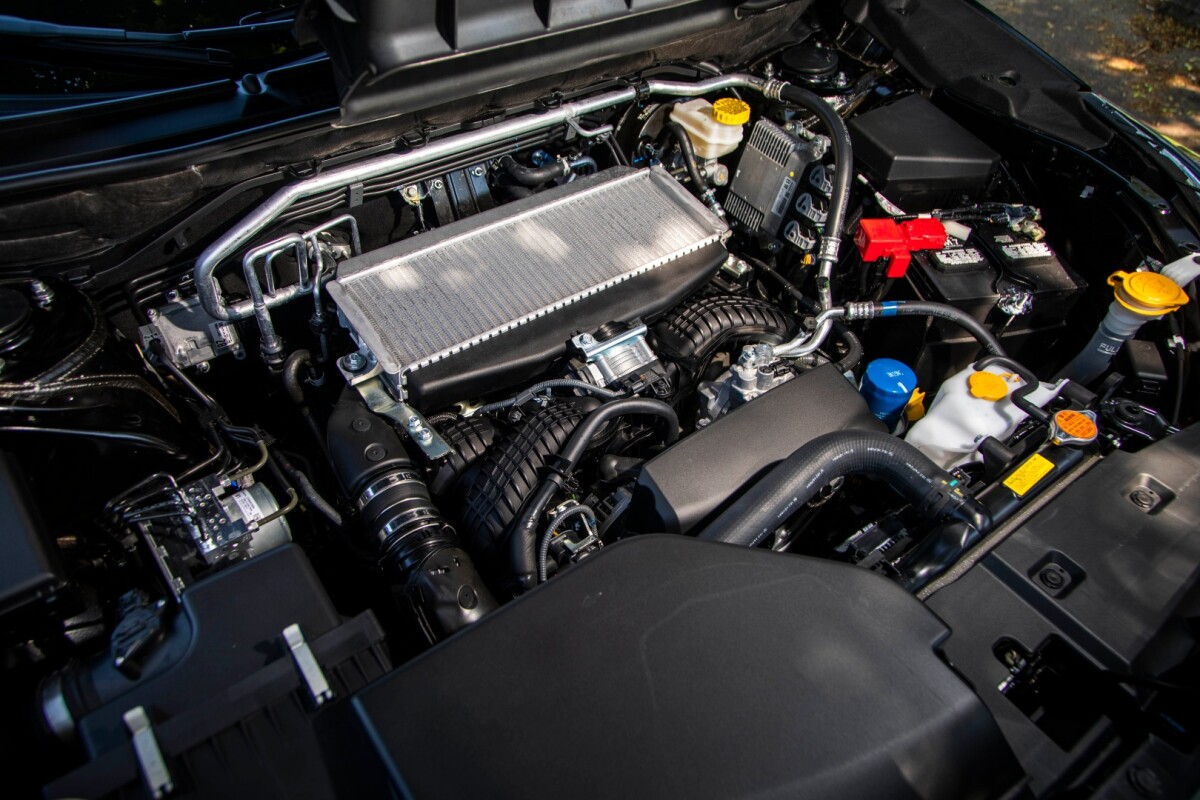 The 2019 Subaru Ascent uses a turbocharged 2.4-liter four-cylinder boxer-style (opposed piston) engine designed specifically for it, but which will likely proliferate to other Subaru models