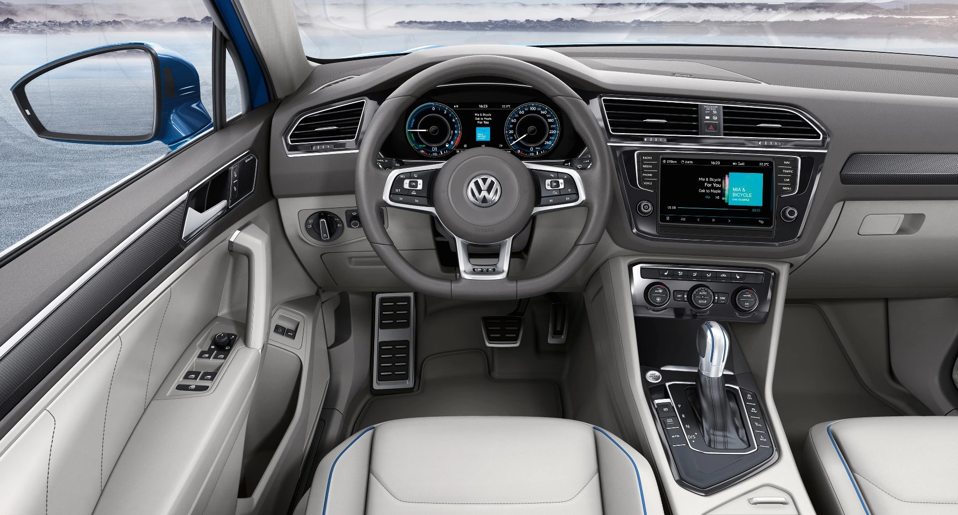 Inside, the Tiguan's cabin looks just like that of the Golf