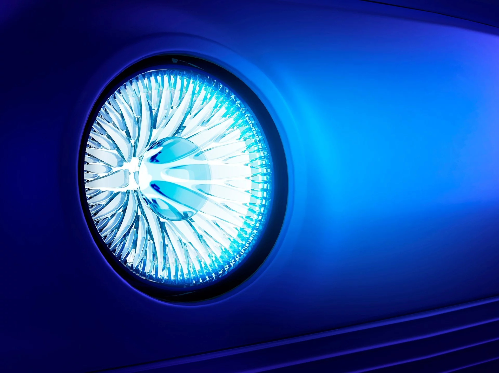 Daytime running lights give the impression of imploding glass shards