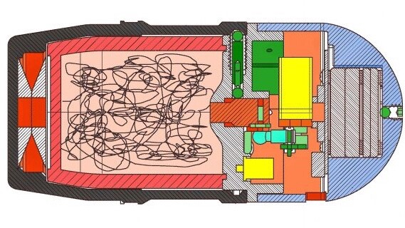 A diagram of the anti-drone grenade