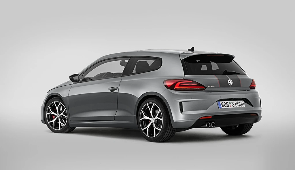 The Scirocco GTS can be ordered in black, red, grey or white