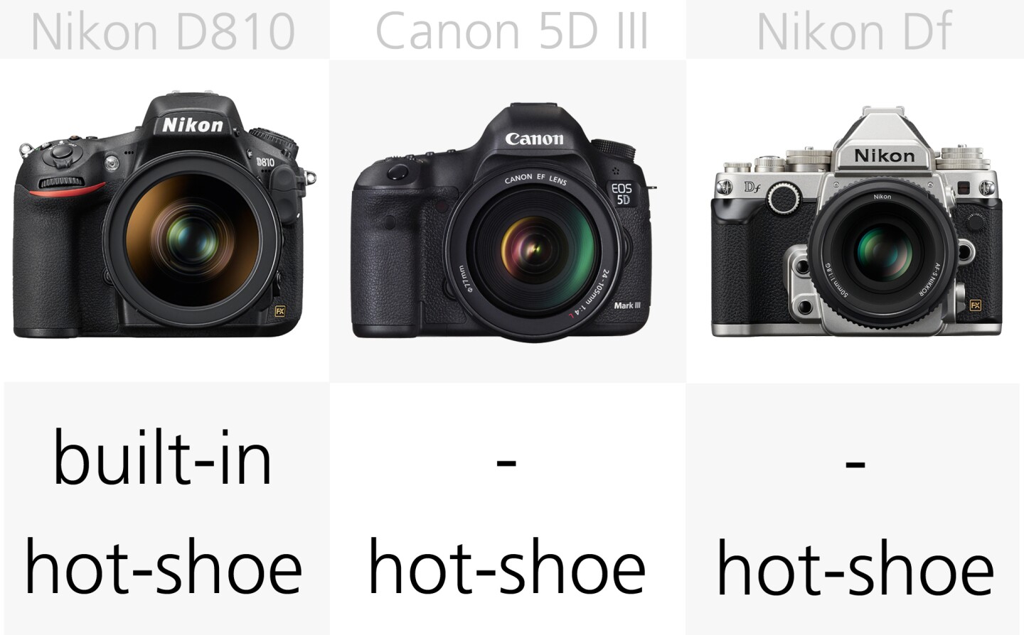 The Nikon D750 and D810 both feature built-in flashes