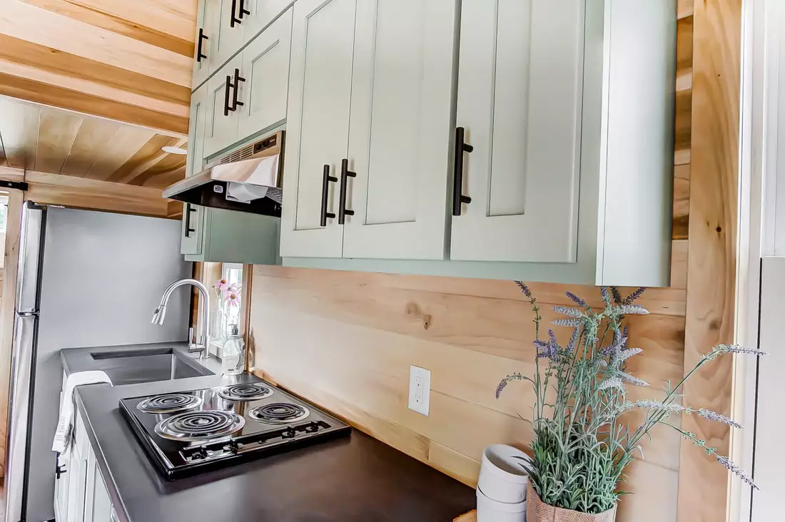 The Clover's walls are finished in poplar