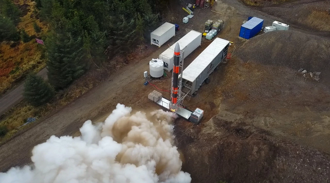 The Skylark L making a static launch test